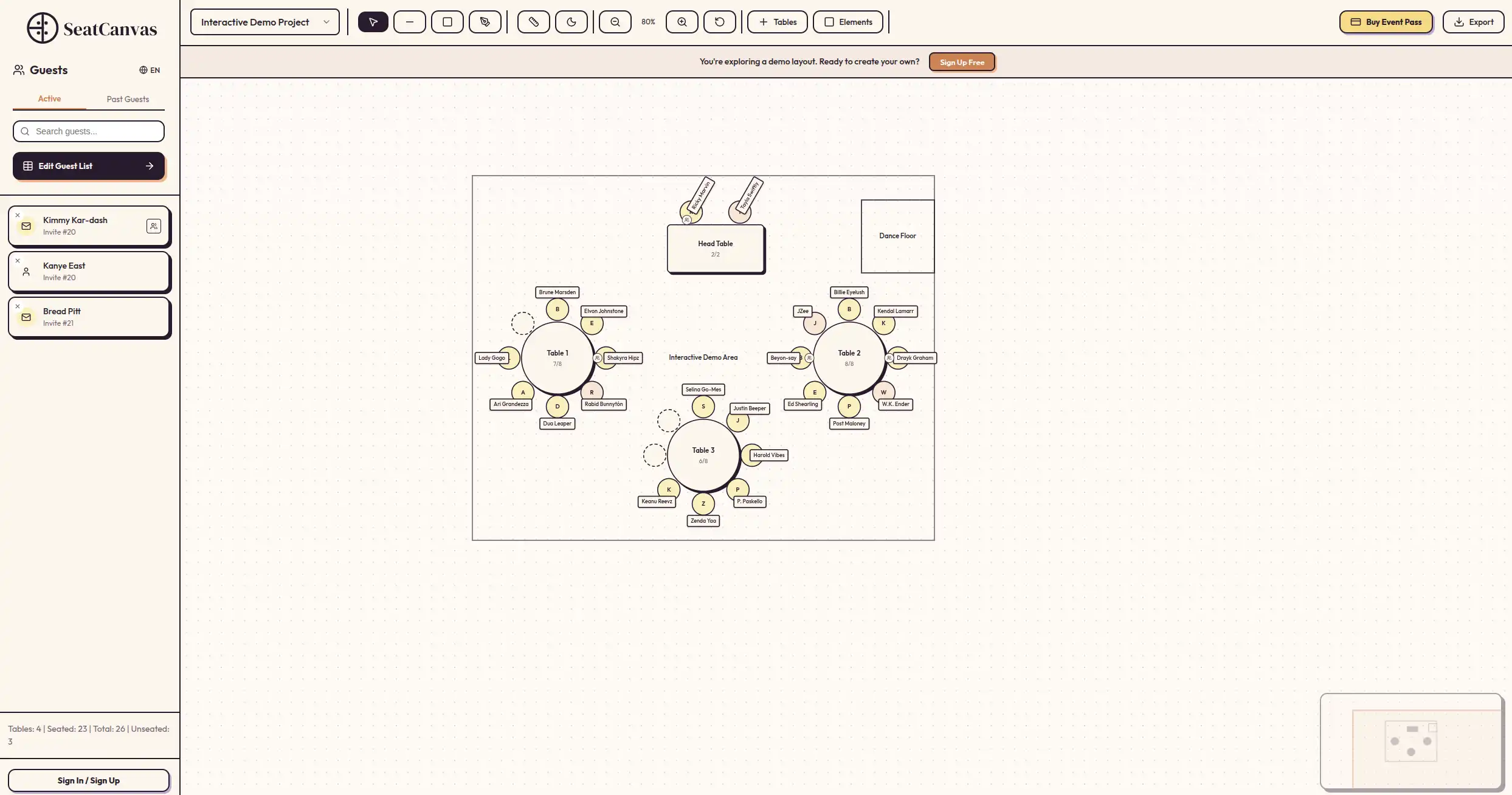 Wedding seating chart maker with drag and drop tables – SeatCanvas